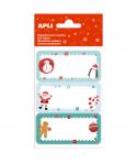Apli Pack de 27 Etiquetas Adhesivas Navideñas para Regalos - Diseños Surtidos - Espacio para Escribir