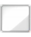 Nobo Vitrina Exteriores 6 Hojas A4 Superficie Blanca Magnetica - 752x692x45mm - Puerta Seguridad Cerradura Marco Aluminio - Colo