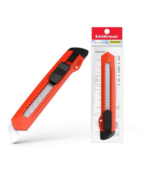 Erichkrause Cuter con Fijador Push-Lock Standard - Sistema de Sujecion de Cuchilla con Seguro de Empuje - Partidor Incorporado -