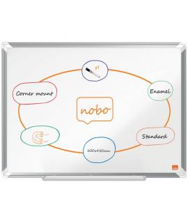 Nobo Premium Plus Pizarra Magnetica de Acero Vitrificado 600x450mm - Montaje en Esquinas - Superficie de Borrado Superior -