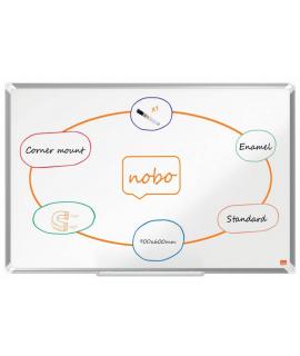 Nobo Premium Plus Pizarra Magnetica de Acero Vitrificado 900x600mm - Montaje en Esquinas - Superficie de Borrado Superior -