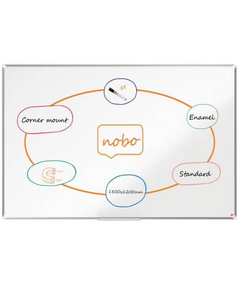 Nobo Premium Plus Pizarra Magnetica de Acero Vitrificado 1800x1200mm - Montaje en Esquina - Blanco