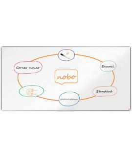 Nobo Premium Plus Pizarra Magnetica de Acero Vitrificado 2400x1200mm - Montaje en Esquina - Superficie de Borrado Superior - Col