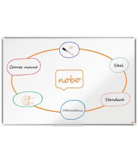 Nobo Premium Plus Pizarra Magnetica de Acero Lacado 1500x1000mm - Montaje en Esquinas - Blanco