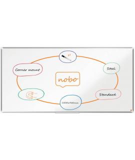 Nobo Premium Plus Pizarra Magnetica de Acero Lacado 1800x900mm - Montaje en Esquinas - Superficie de Borrado Facil - Color Blanc