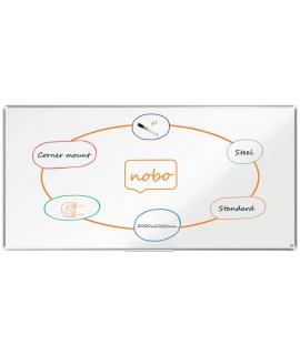Nobo Premium Plus Pizarra Magnetica de Acero Lacado 2000x1000mm - Montaje en Esquina - Superficie de Borrado Facil - Color