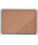 Nobo Premium Plus Vitrina de Puerta Corredera con Fondo de Corcho 8xA4 Hojas - Tamaño 925x668mm - Superficie Autorreparable - Co