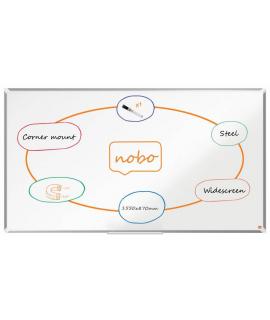 Nobo Premium Plus Pizarra Magnetica de Acero Lacado Panoramica 1550x870mm - Montaje en Esquina - Blanco