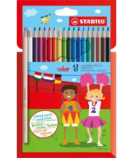 Stabilo Color Pack de 18 Lapices de Colores - Mina de 2.5mm - Ideal para el Colegio - Colores Surtidos