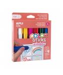 Apli Kids Color Sticks Window Pack 6 Temperas Solidas 6gr - Especiales para Dibujar y Pintar sobre Cristales - Facil Limpieza