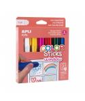 Apli Kids Color Sticks Window Pack 6 Temperas Solidas 6gr - Especiales para Dibujar y Pintar sobre Cristales - Facil Limpieza - 