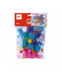 Apli Kids Bolsa de 80 Pompones Glitter - Tamaños 10mm, 20mm, 25mm - Colores Surtidos