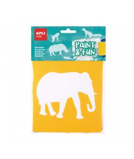 Apli Kids Bolsa de 6 Plantillas de Animales de la Selva - 9 Formas de Animales - Polipropileno Flexible - Lavables - Colores