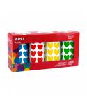 Apli Pack de 4 Rollos de Gomets Corazon - 1770 Gomets por Rollo - Adhesivo Permanente - 7080 Gomets en Total - Ideales para Escu