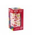 Apli Kids Rollo de 2460 Gomets Mosaico - Adhesivo Base Agua - Libre de Disolventes - Materiales 100% Reciclables - Colores Rojo,