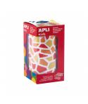 Apli Kids Rollo de 2460 Gomets Mosaico - Adhesivo Base Agua - Libre de Disolventes - Materiales 100% Reciclables - Colores Rojo,