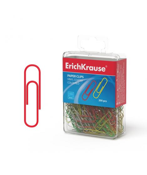 Erichkrause Clips de Colores con Recubrimiento de Plastico - Alambre de Acero de Alta Calidad - Resistente a La Corrosion -