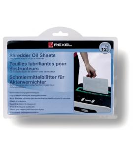Rexel Pack de 12 Hojas Lubricantes para Destructoras