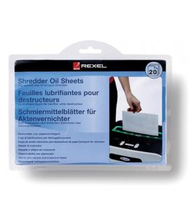 Rexel Pack de 20 Hojas Lubricantes para Destructoras