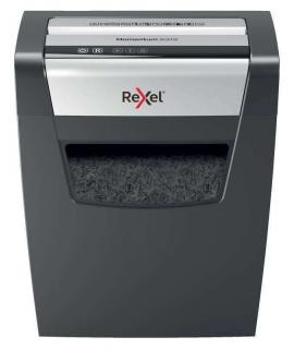 Rexel Momentum x312 Destructora de Papel 23L - Corte Confeti 5x42mm - Funcionamiento Ininterrumpido 6Min. - Color Negro/Plata