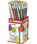Stabilo Pencil 2160 Expositor de 72 Lapices con Goma - Mina HB de 2.2mm - Forma Hexagonal - Colores Surtidos