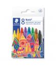 Staedtler Noris 220 Pack de 8 Ceras Redondas - Diametro 8mm - Resistencia a la Rotura - Colores Surtidos