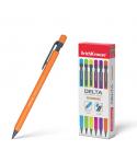 Erichkrause Delta Portaminas 0.5mm HB - Para Minas de 0.5mm - Goma de Borrar - Forma Triangular Ergonomica - Colores Neon Brilla