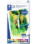 Staedtler Crayones Acuarelables 223 Pack de 24 Lapices de Cera - Facil de Mezclar - Extremadamente Opacos - Colores Surtidos