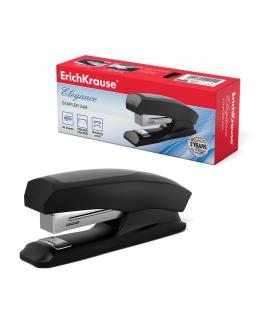 Erichkrause Grapadora Elegance Half-Strip - Resistente a Golpes - Engrapado Permanente y Temporal - Color Negro