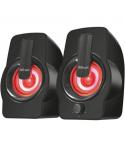 Trust Gemi Altavoces USB 2.0 12W - Iluminacion RGB - Control de Volumen - Cable de 1.40m - Color Negro