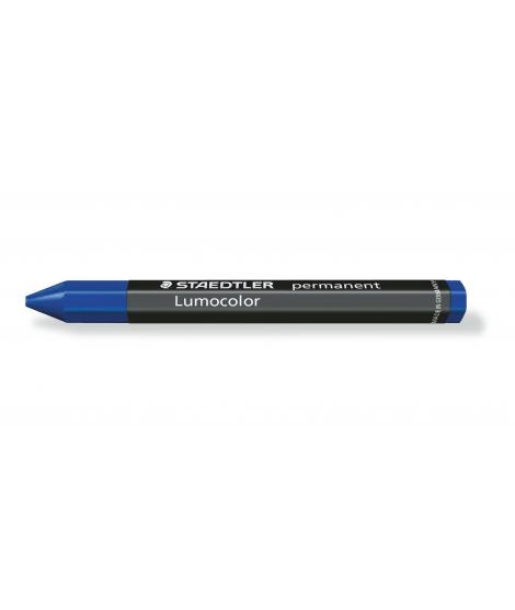 Staedtler Lumocolor Permanent Omnigraph 236 Cera Permanente Hexagonal - Resistente al Agua - Diametro 12mm Aprox - Color Azul