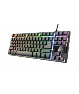 Trust Gaming GXT 833 Thado TKL Teclado Compacto USB - 12 Teclas Multimedia - Antighosting - Iluminacion LED - Cable Trenzado de 