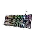 Trust Gaming GXT 833 Thado TKL Teclado Compacto USB - 12 Teclas Multimedia - Antighosting - Iluminacion LED - Cable Trenzado de 