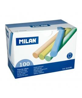 Milan Pack de 100 Tizas - Redondas - No Contienen Caseina - Colores Surtidos