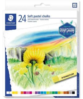 Staedtler 2430 Pack de 36 Tizas Pastel Suave - Excelentes para Mezclar Colores - Resistencia a la Luminosidad - Colores Surtidos