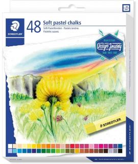 Staedtler 2430 Pack de 48 Tizas Pastel Suave - Excelentes para Mezclar Colores - Resistencia a la Luminosidad - Colores