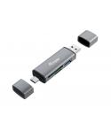 Equip Lector de Tarjetas SDMicroSD hasta 2TB con Conectores USB-A y USB-C - Carcasa de Aluminio