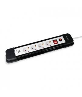 Equip Regleta Alimentacion - 4 Tomas Schuko + 2 USB - Interruptor OnOff - Cable de 1.50m