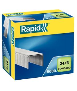 Rapid Confort Caja de 5000 Grapas 24/6 - Hasta 20 Hojas - Alambre Flexible - Patilla de 6mm