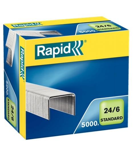 Rapid Confort Caja de 5000 Grapas 246 - Hasta 20 Hojas - Alambre Flexible - Patilla de 6mm