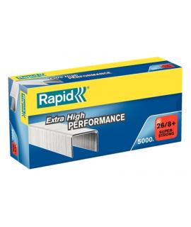Rapid Super Strong Caja de 5000 Grapas 26/8+ - Hasta 50 Hojas - Alambre Galvanizado Superreforzado - Patilla de 8,5mm