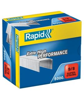 Rapid Super Strong Caja de 5000 Grapas 9/8 - De 10 a 40 Hojas - Alambre Galvanizado Superreforzado - Patilla de 8mm