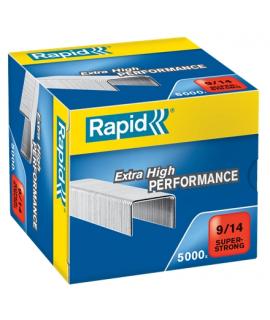 Rapid Super Strong Caja de 5000 Grapas 9/14 - De 80 a 110 Hojas - Alambre Galvanizado Superreforzado - Patilla de 14mm