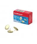 Erichkrause Caja de 100 Chinchetas Metalicas de Acero Latonado - Alta Resistencia y Durabilidad - Resistente a la Corrosion - Co
