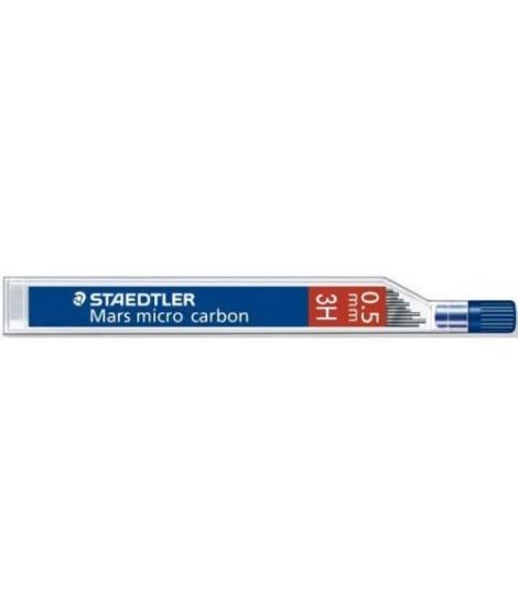 Staedtler Mars Micro Carbon 250 Tubo de 12 Minas de Grafito - Dureza 3H - Trazo 0.5mm - Alta Resistencia