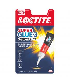 Loctite Superglue-3 Power Gel 3gr - Adhesivo Instantaneo Flexible y Extrafuerte - Formula en Gel Enriquecida con Particulas de