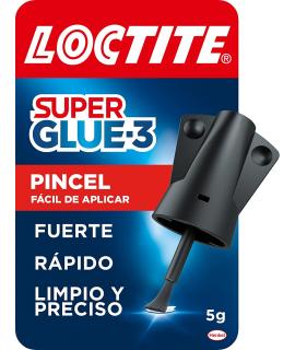 Loctite Super Glue-3 Pincel 5gr - Adhesivo Universal Triple Resistencia - Fuerza y Uso Instantaneo - 2640969/2046283/2640782/264