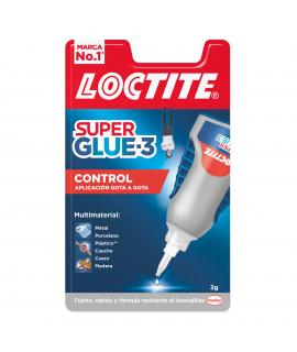 Loctite Superglue-3 Control 3gr - Adhesivo Extrafuerte - Resistente al Agua - Transparente y Duradero