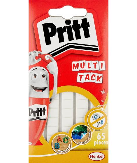 Pritt Multitack Pack de 65 Piezas de Masilla Adhesiva Blanca - Fuertes, Limpias y Removibles