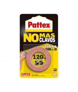 Pattex Nmc Cinta Doble Cara Bl 1.5m - Adhesivo Sin Clavos - Fijacion Rapida y Limpia - para Objetos Lisos en Interior y Exterior